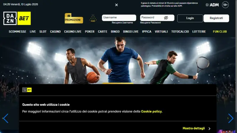 Captura de la web de DAZN Bet