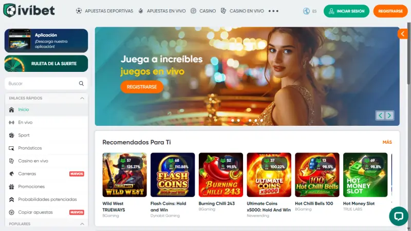 Captura 1 de la web de Ivibet en español
