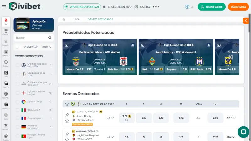 Captura 2 de la web de Ivibet en español