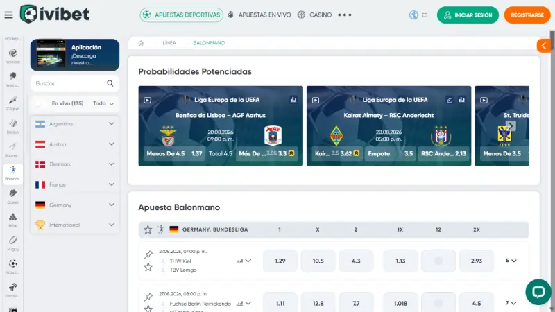 Captura 3 de la web de Ivibet en español